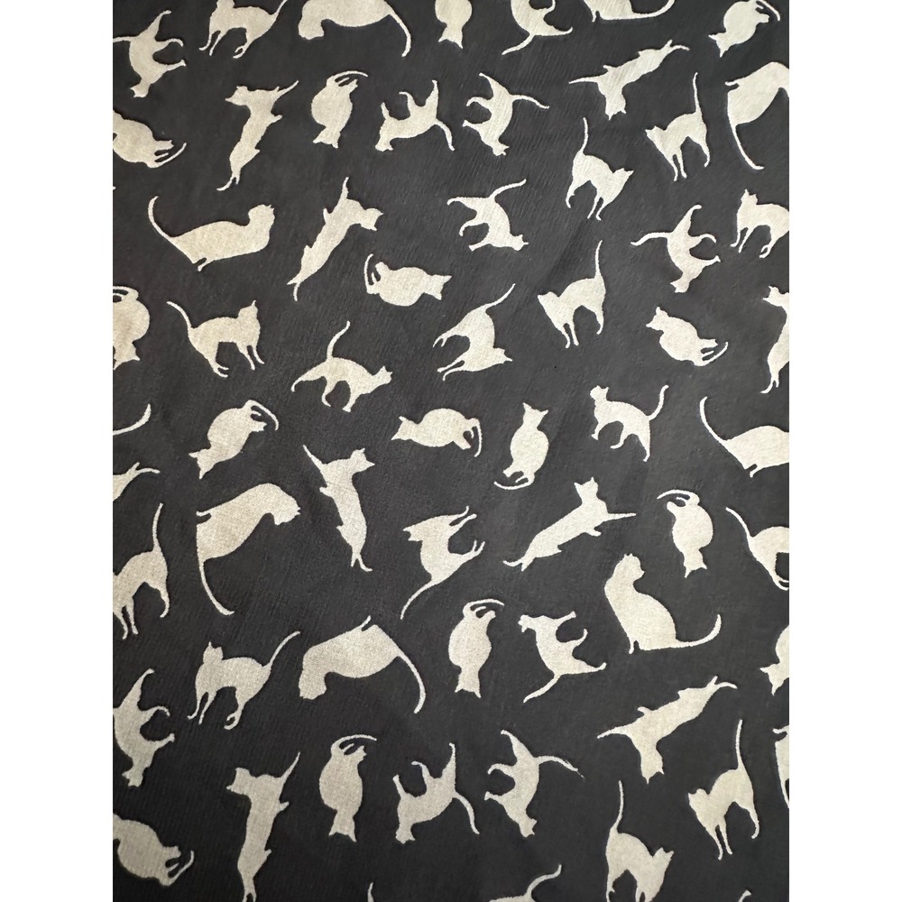 Black and White Cat Scarf Wrap Feline Silhouette 56x39 Dark Academia Cat Lady